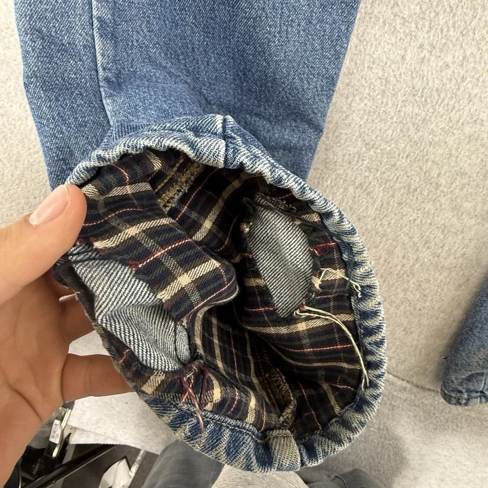 LL Bean Double L‎ Natural Fit Flannel Lined Jeans Mens 34x36 Blue Light Wash